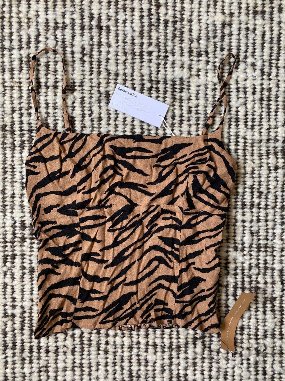 NWT Reformation Grace Top in Animal print/Zebra print - 6